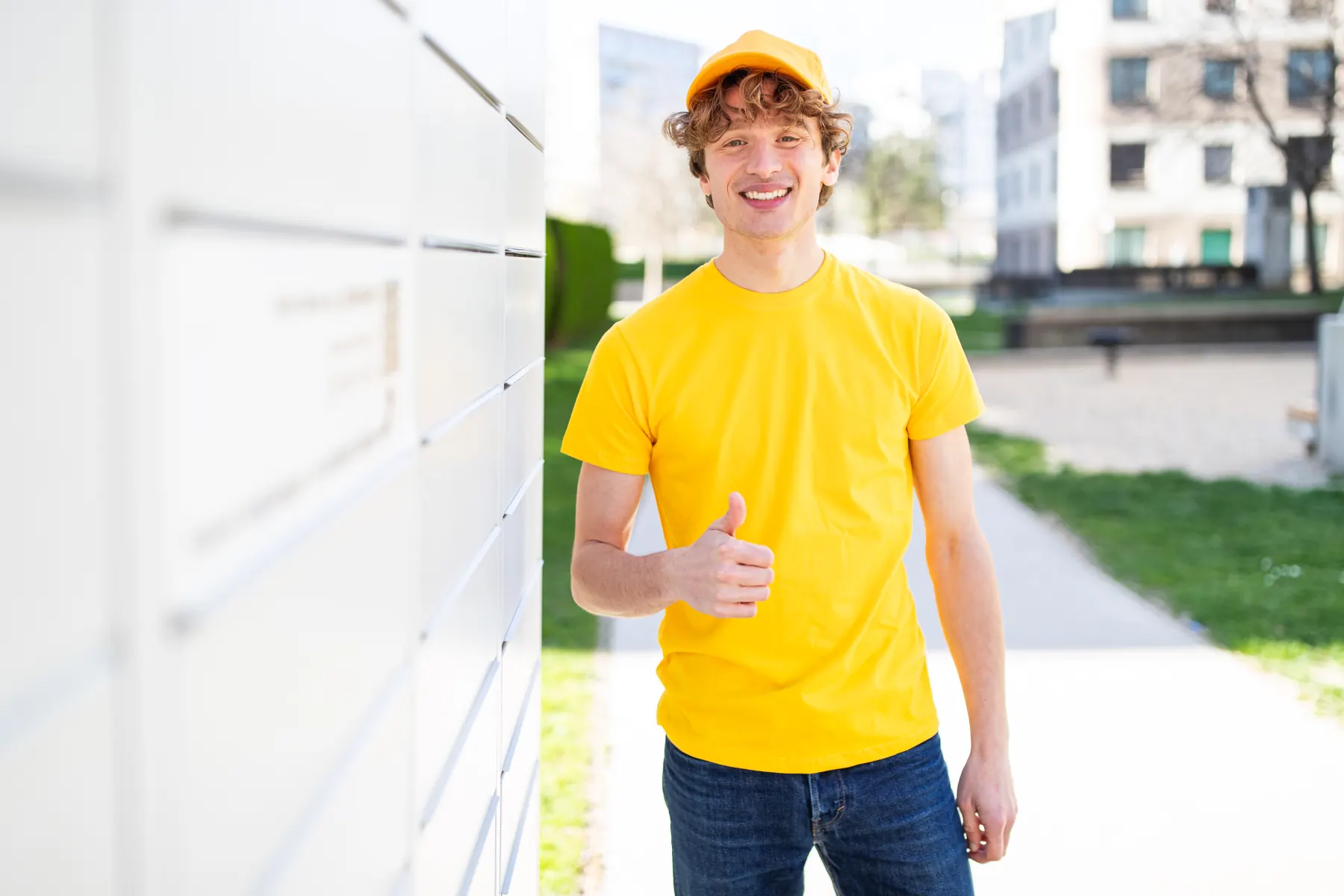 Paketzusteller bei der Arbeit